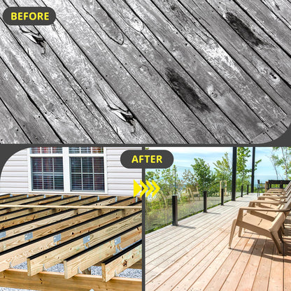 Joist Tape for Decking 2'' X 50', 6 Rolls Weather Resistance Butyl Tape, Waterproof and Anti-Corrosion, Self-Adhesive for Wood Joists Decks Beams Roof Extend Deck Life