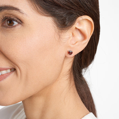 Amazon Essentials Sterling Silver Round Birthstone Stud Earrings