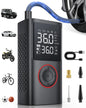 Tire Inflator Portable Air Compressor, 150 PSI Cordless Mini Bike Tire Pump, Air Pump for Auto, Motorcycle, Bicycle, Balls with Pressure Gauge&LED Light, Black, 8.89 X 4.75 X 13.79 CM