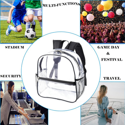 Mini Transparenter Rucksack 12x12x6 Stadion Zugelassener Plastik-Rucksack