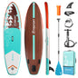 FBSPORT 11' Premium Stand Up Paddle Board, Yoga Board with SUP Accessories & Carry Bag | Wide Stance, Surf Control, Non-Slip Deck, Leash, Paddle and Pump for Youth & Adult
