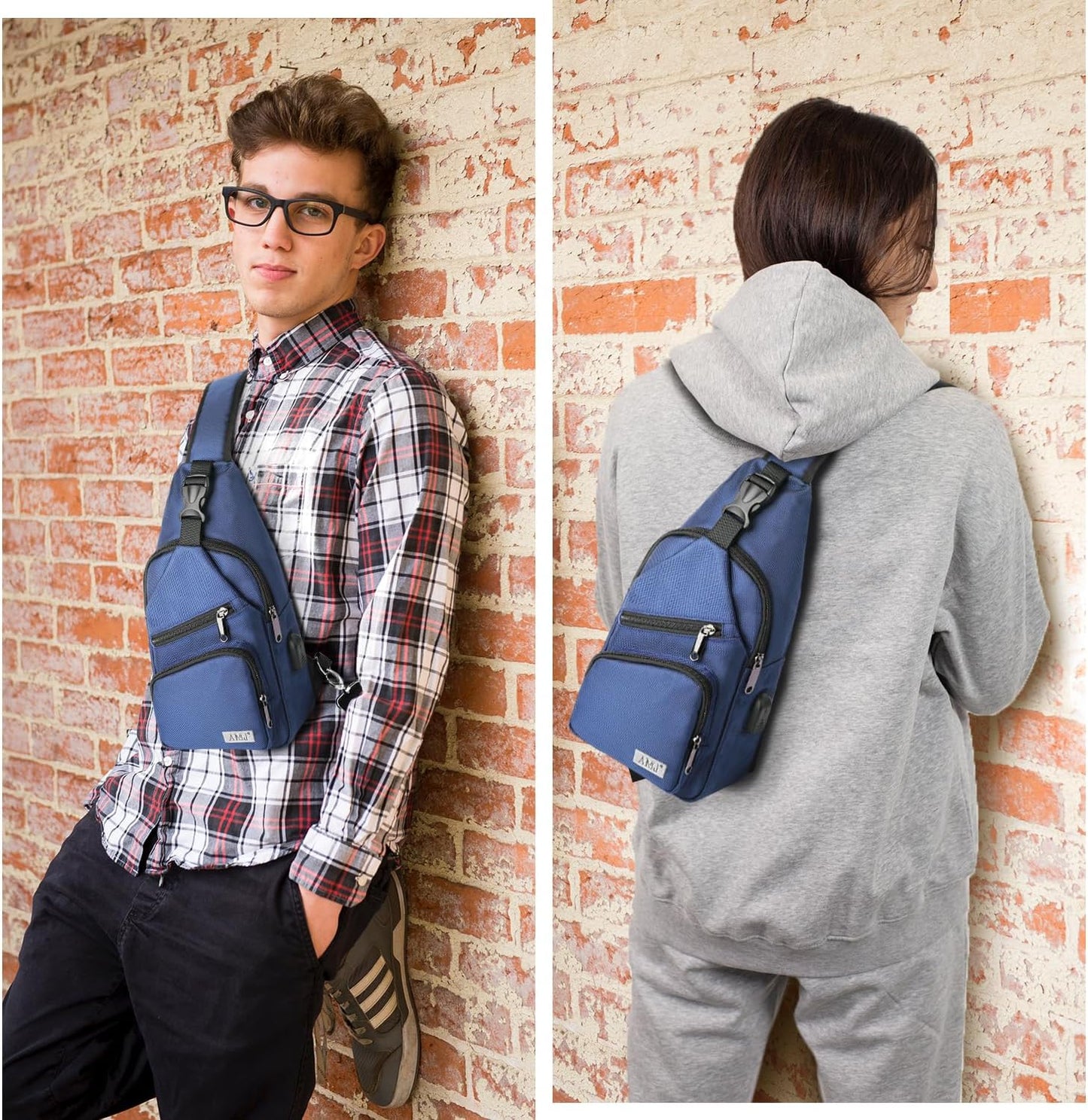 AMJ Sling Bag für Wandern und Outdoor, Umhängetasche, Reise-Brusttasche Daypack für Damen & Herren