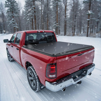 VEVOR Weiche aufrollbare Ladeflächenabdeckung, kompatibel mit 2019–2024 Dodge Ram 1500 Classic, 2003–2025 Ram 2500 3500, passend für 1,95 m (6 Fuß 4 Zoll/76 Zoll) Ladefläche, PVC-Abdeckung mit Aluminiumlegierungsstangen