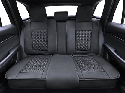 Elantrip 2PCs Front Car Seat Covers Leather Water Proof Seat Protector Universal fit for Most Cars SUVs and Trucks Black