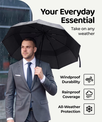 Repel Windproof Travel Umbrella - Compact & Withstands Winds up to 100MPH , Strongest Premium Auto Folding Umbrella for Rain and Sun - Durable, Light & Portable for Women & Men , Fits Backpack & Cars