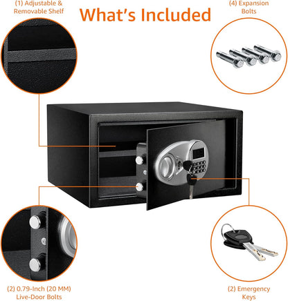 Secure Your Valuables with the Amazon Basics Steel Security Safe Box