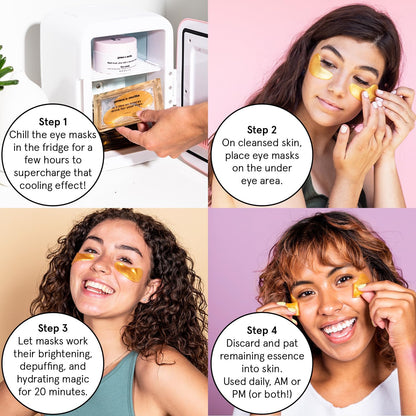 Grace & Stella Under Eye Mask for Dark Circles, Puffy Eyes, Undereye Bags, Wrinkles - Gel Under Eye Patches - Vegan (24 Pairs, Gold)