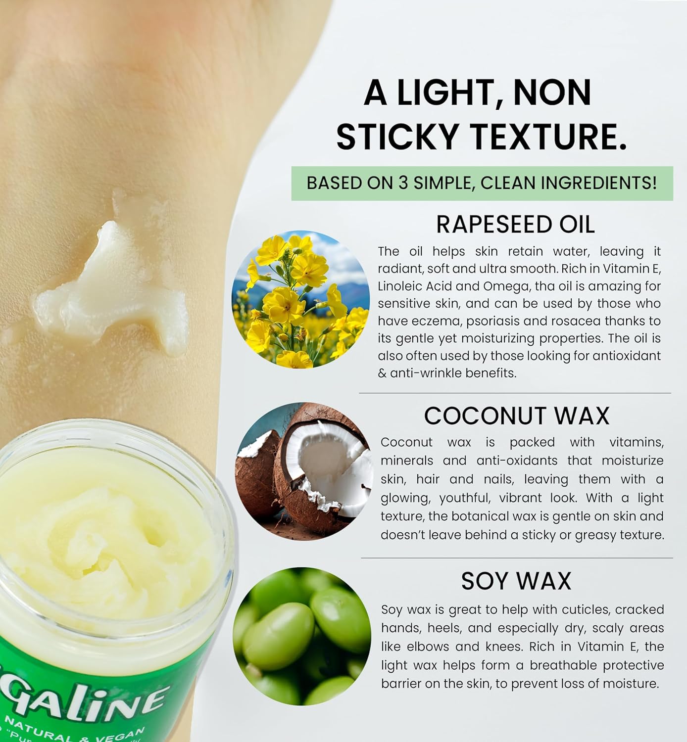Beesaluxe Veggielene - 100% Natural, Vegan & Hypoallergenic Alternative to Petroleum Jelly - Unpetroleum - Lips, Hands, Baby, Makeup Remover and More (8 Ounce)