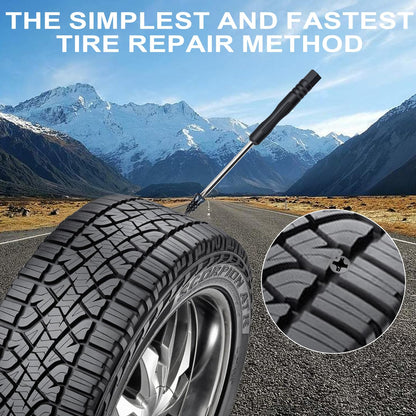 60PCS Tire Repair Rubber Nails, Screw in Tire Repair Nails Kit with a Screwdriver, Tire Repair Screws, Self-Service Tire Plugs Screw Type, Tire Repair First Aid Kit for Car, Motorcycle, Truck