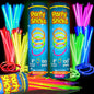 PartySticks Glow Sticks Party Supplies 100pk - 8 Inch Glow in the Dark Light Up Sticks Party Favors, Glow Party Decorations, Neon Party Glow Necklaces and Glow Bracelets with Connectors