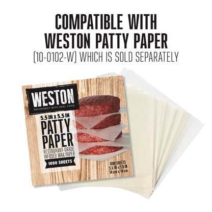 Weston Burger Press, Makes 4 1/2" Diameter Patties for Hamburger, Crab Cakes, Sausage, 1/4lb to 3/4lb, with Spring Ejector for Easy Removal, Single, Non-stick Heavy-Duty Cast Aluminum (07-0310-W)