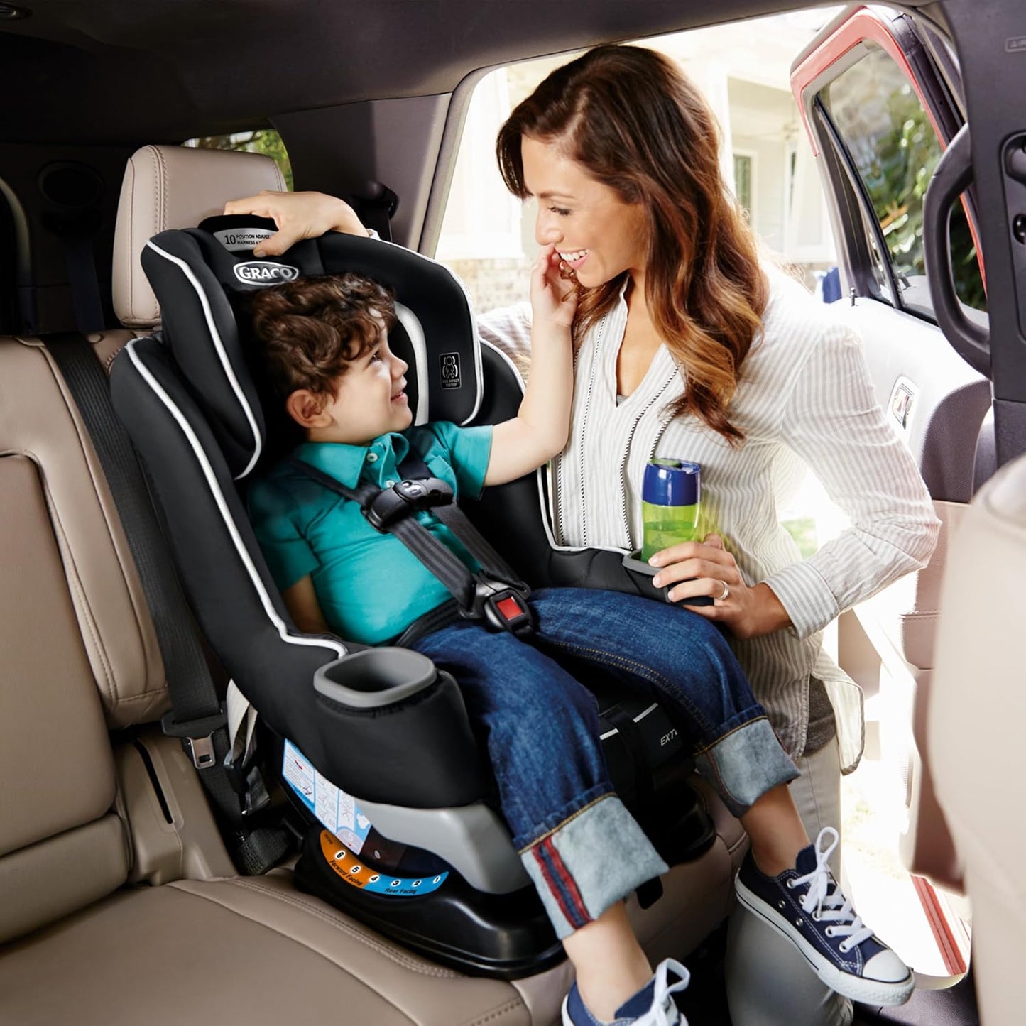 Graco Extend2Fit Kindersitz, 2-in-1 vorwärts- und rückwärtsgerichteter Babysitz, 1,8-30 kg (4-65 lb), Carter