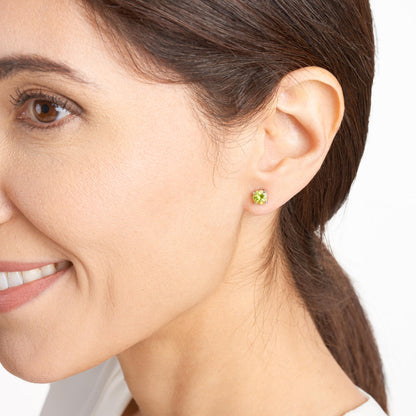 Amazon Essentials Sterling Silver Round Birthstone Stud Earrings