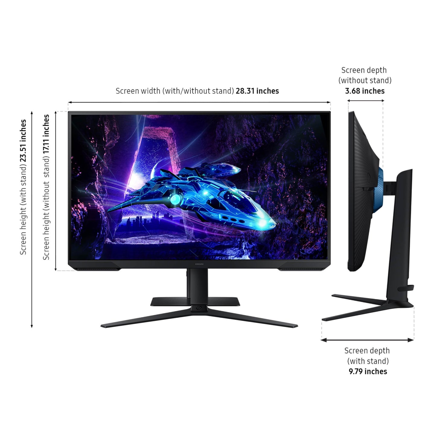 Samsung 24-Inch Odyssey G3 (G30D) Series FHD Gaming Monitor, 1ms, 180Hz, AMD FreeSync, Adjustable Stand, Black Equalizer, Virtual Aim Point, Eye Saver Mode, Flicker-Free, LS24DG302ENXZA
