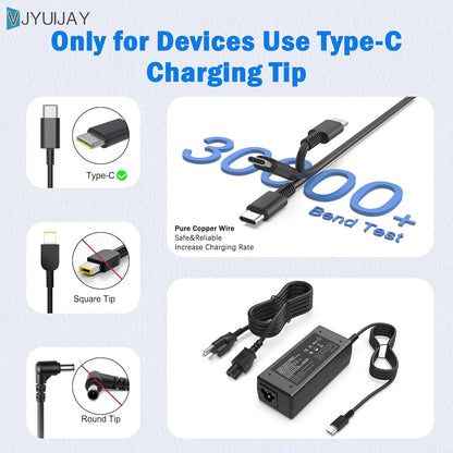 VJYUIJAY Universal 65W USB C Laptop Charger