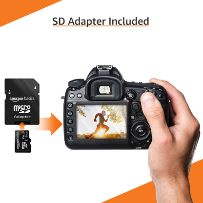 Amazon Basics microSDXC Speicherkarte mit Full-Size Adapter, A2, U3, Lesegeschwindigkeit bis zu 100 MB/s, 128 GB, Schwarz