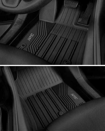 3W Floor Mats for Toyota Tacoma 2024 2025 2026 Double Cab Auto Tran(Not Fit Hybrid & XtraCab), TPE All Weather Custom Fit Floor Liner for Tacoma TRD/SR/SR5/limited Car Liners.