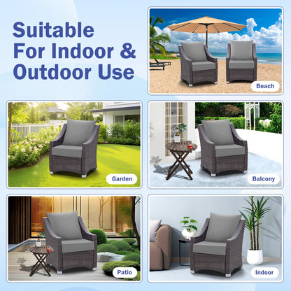 IASEAHK Outdoor Chair Cushions, 24 x 24 Inch Outdoor Cushion for Patio Furniture, Patio Chair Cushion, Waterproof & Fade Resistant Deep Patio Furniture Cushions Set with Handle and Ties, Navy Blue
