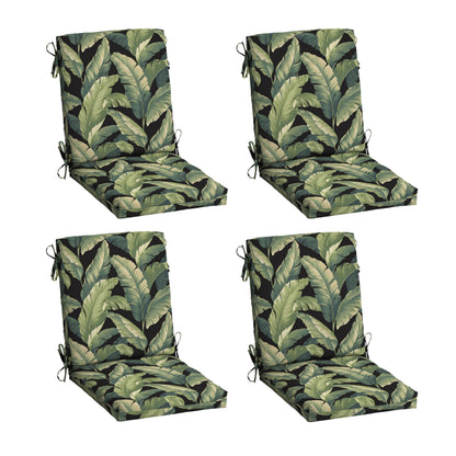 Arden 2-Pack Outdoor Patio Dining Chair Cushion, 20x44, Rain-Proof Seat Pad, Fade-Resistant Outdoor Cushion Black Cabana Stripe