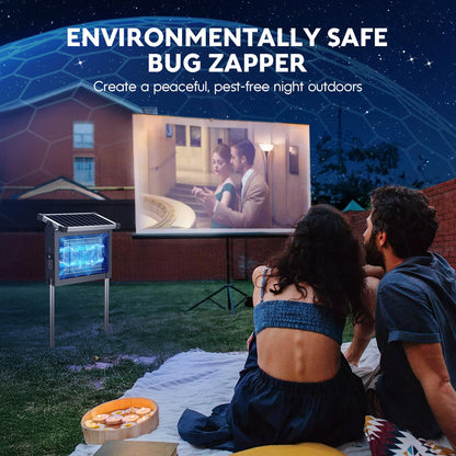 Solar Bug Zapper Outdoor, Waterproof Mosquito Zapper Outdoor Solar Powered, 4500V Electric Bug Zapper Indoor w/Smart Light Sensor, Mosquito Trap Fly Zapper for Patio Kitchen Garage Yard Camping