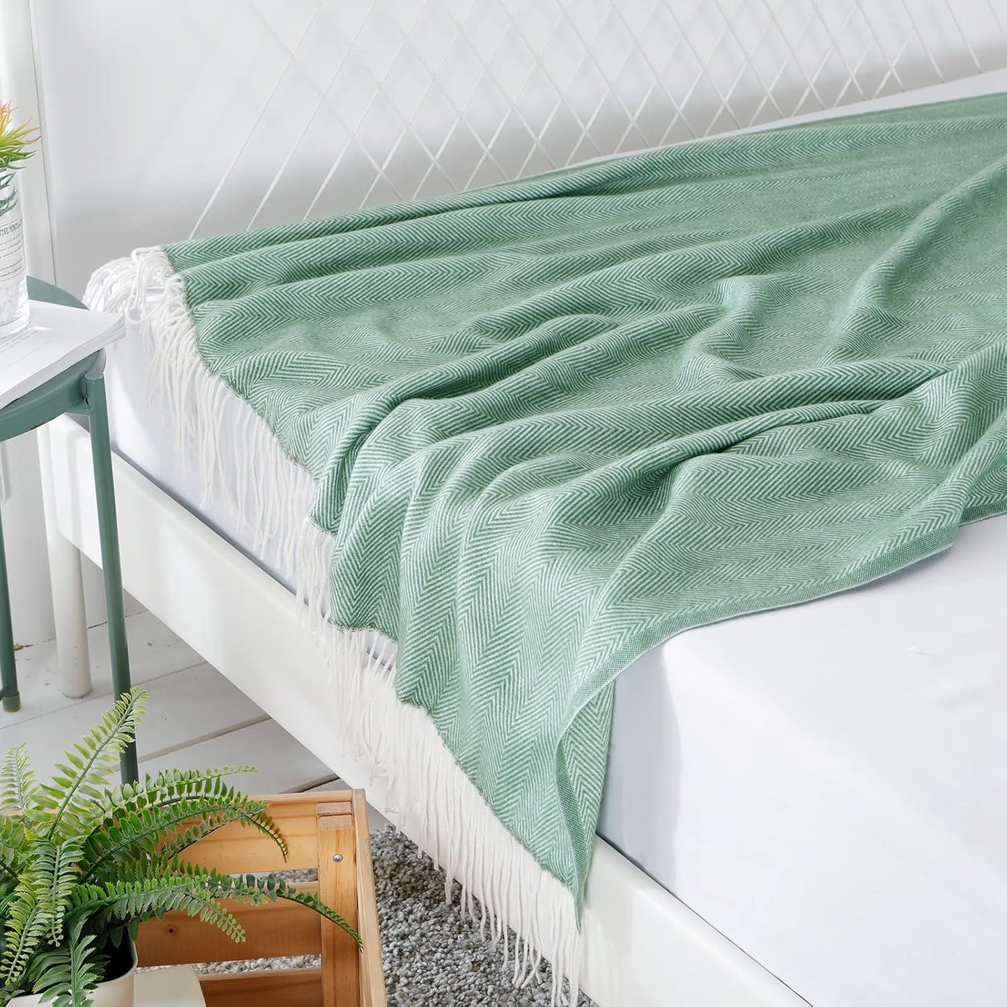 Cozy Up with the BOURINA Herringbone Throw Blanket