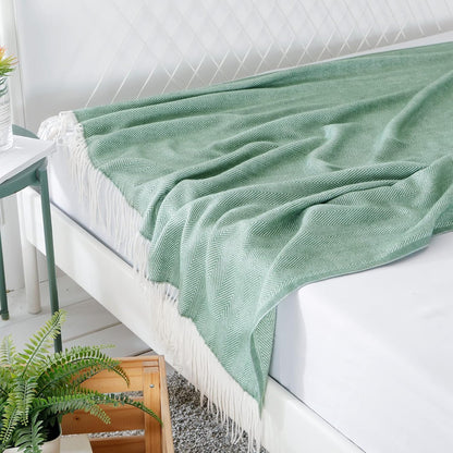Cozy Up with the BOURINA Herringbone Throw Blanket