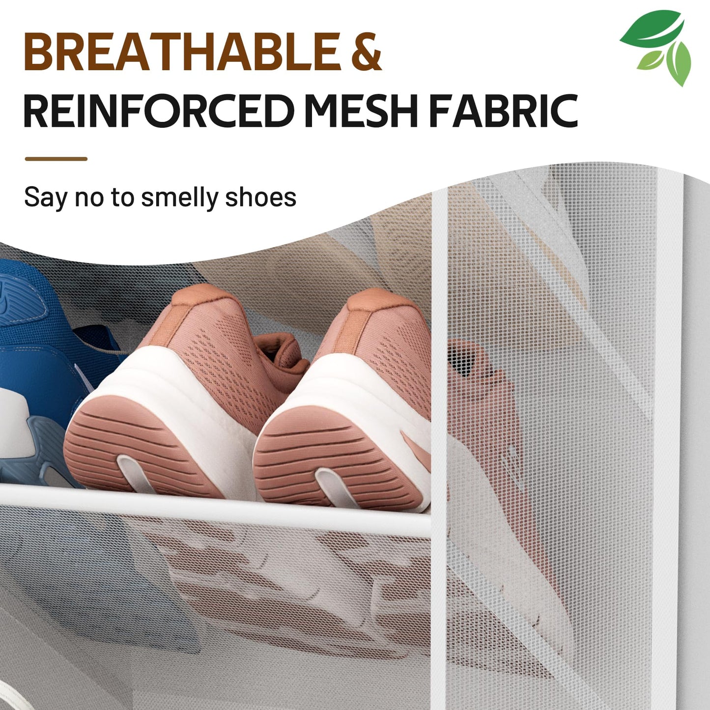 MISSLO 30 Pairs Over the Door Shoe Organizer Breathable Mesh Hanging Shoe Rack for Closet Storage with Wide Deep Pockets 10 Tier Shoes Holder Fit All the Family's Sneakers, Boots, Heels (White, 71")