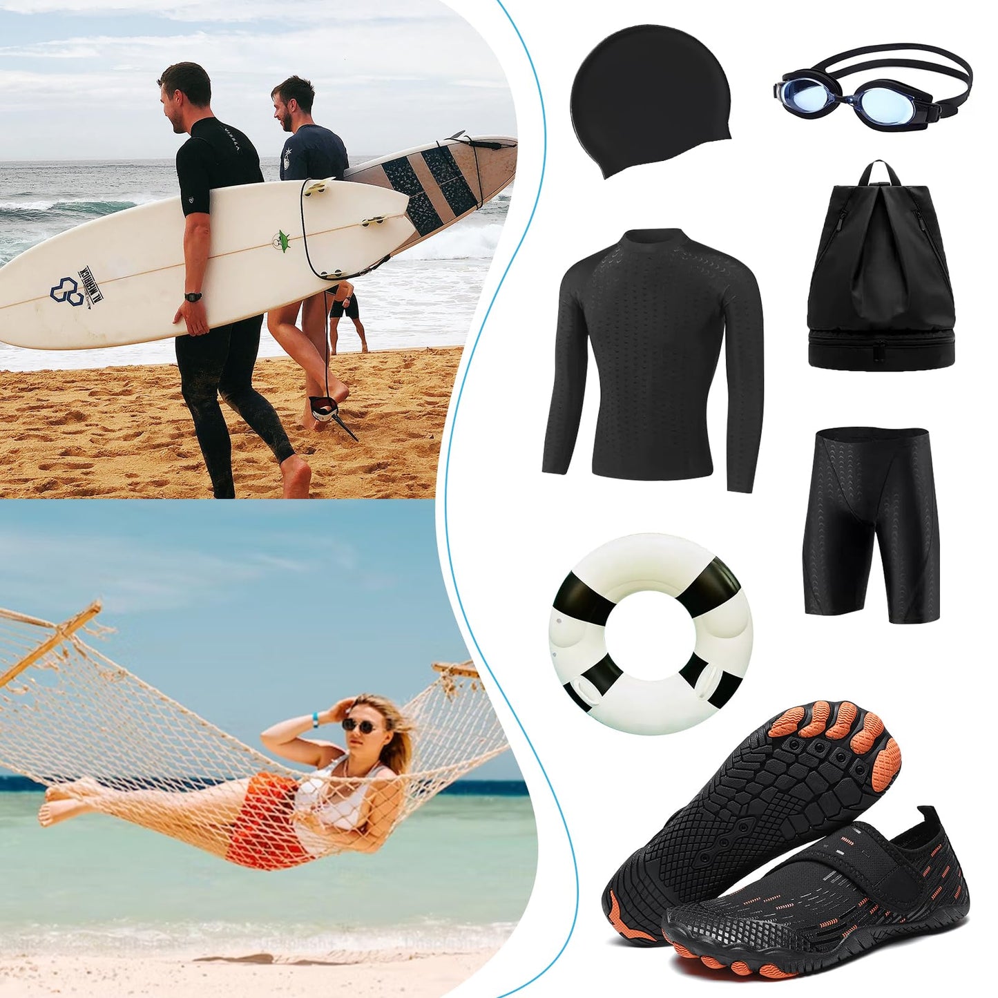 Water Shoes Mens Womens Quick-Dry Barefoot Swim Beach Pool Shoes Aqua Yoga Socks for Hiking Walking Diving Surf Outdoor Water Sports