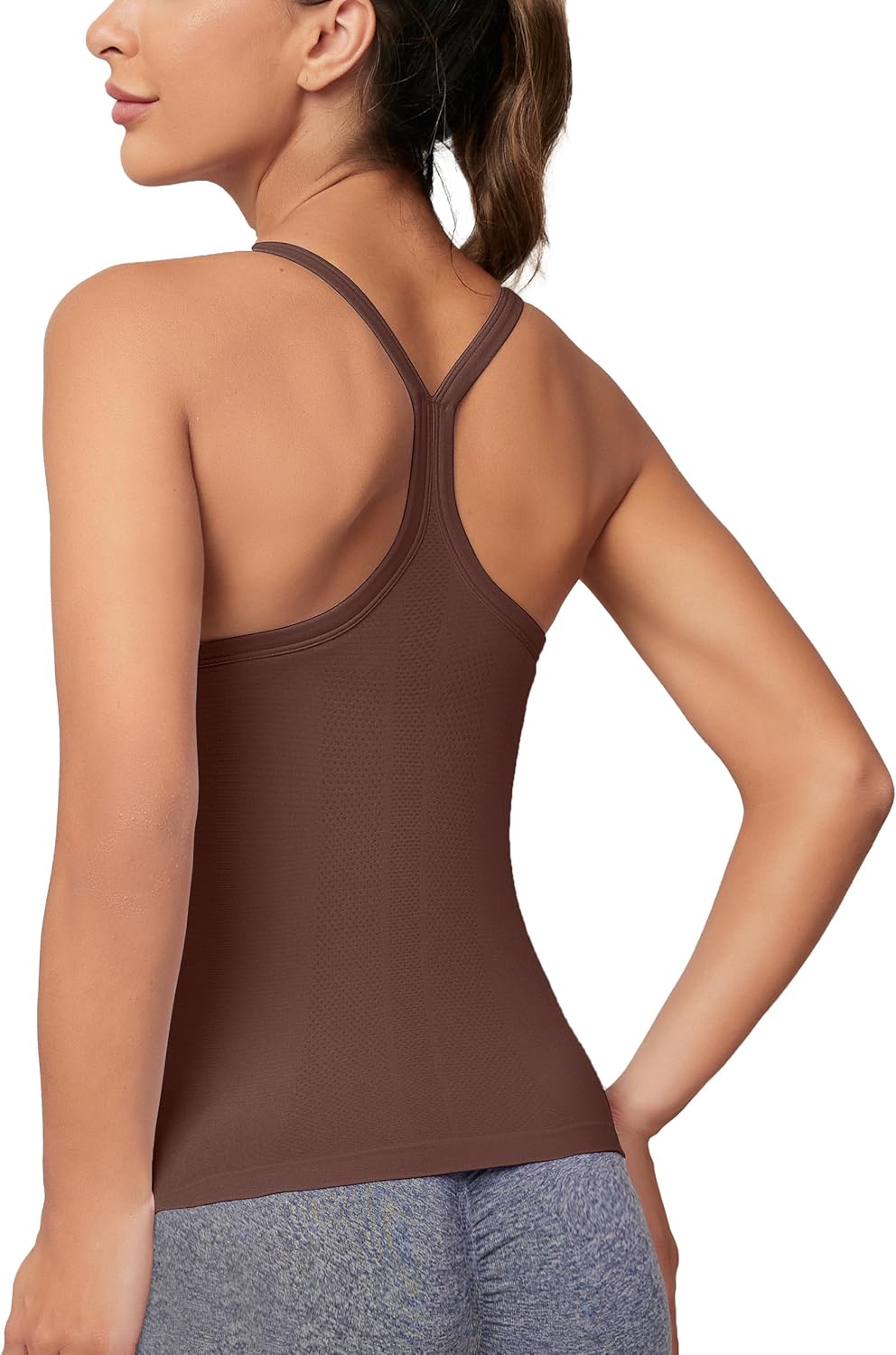 MathCat Workout Tank Tops für Damen mit integriertem BH, ärmellose Gym Tops Nahtlose Racerback Athletic Yoga Shirts
