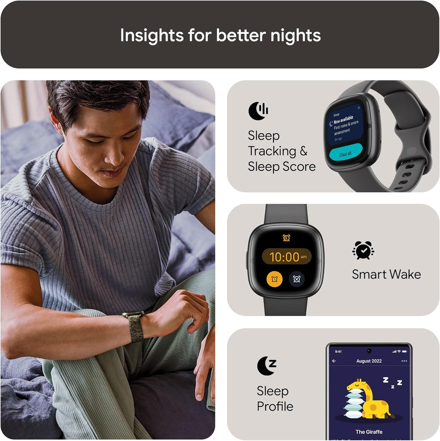 Google Fitbit Sense 2 Advanced Health and Fitness Smartwatch with Tools To Manage Stress and Sleep, Ecg App, Spo2, 24/7 Heart Rate and Gps, Shadow Grey/Graphite, One Size (S and L Bands Included)