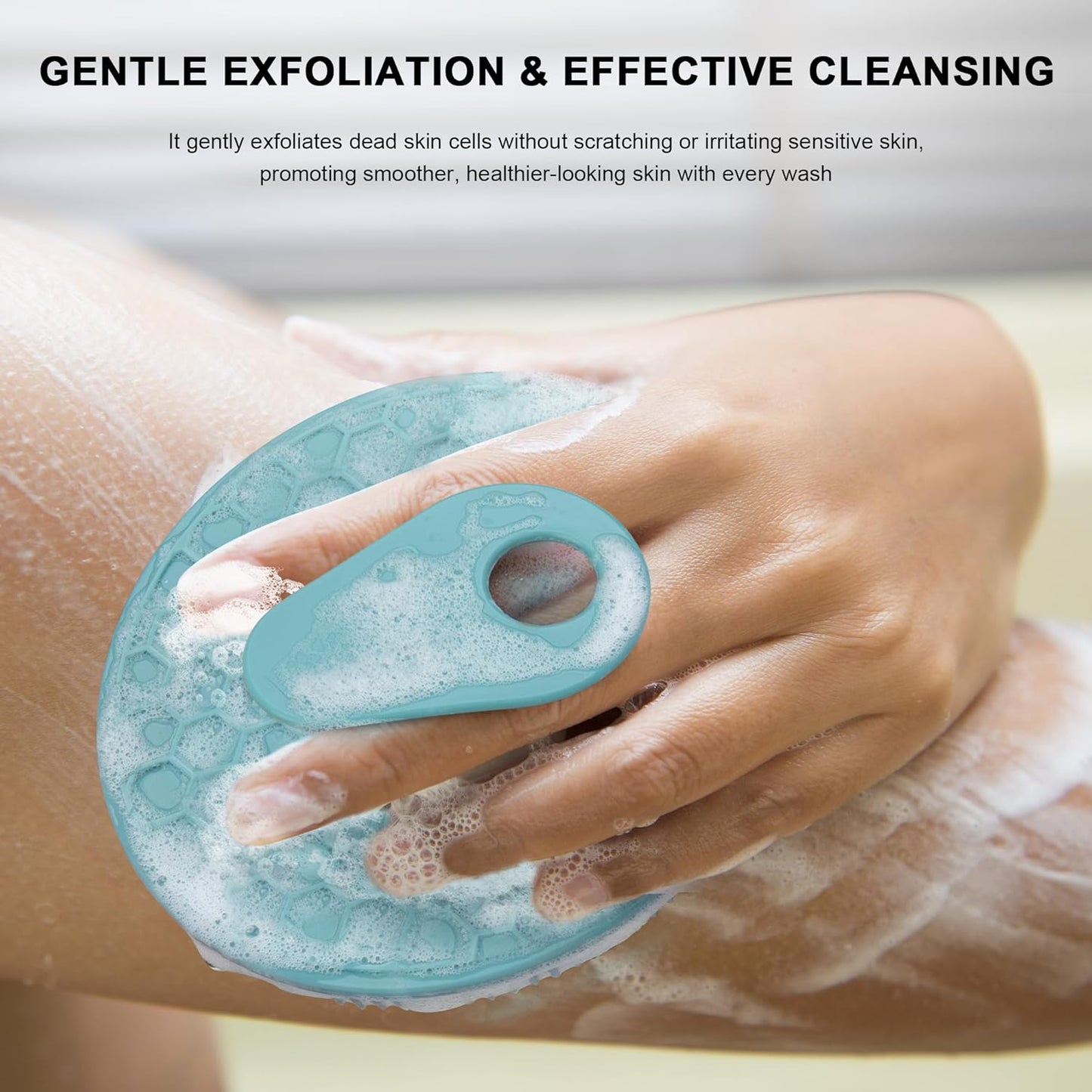 INNERNEED Duschbürste aus weichem Silikon in Lebensmittelqualität, Hand-Körperbürste zur Hautreinigung, sanftes Peeling, gute Schaumbildung (Schwarz)