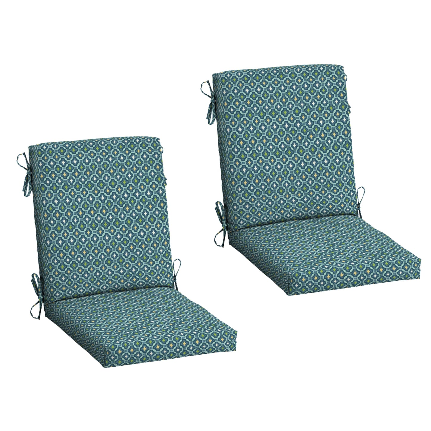Arden 2-Pack Outdoor Patio Dining Chair Cushion, 20x44, Rain-Proof Seat Pad, Fade-Resistant Outdoor Cushion Black Cabana Stripe