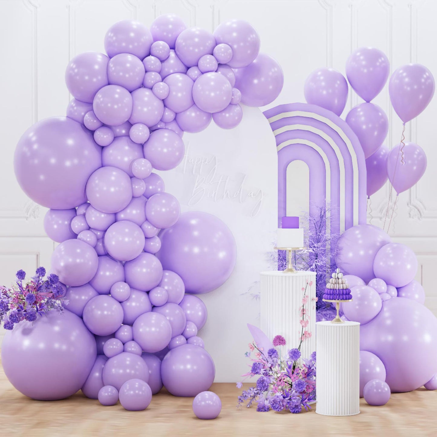 PartyWoo White Balloons 155pcs Different Sizes Pack of 18 12 10 5 Inch Matte White Latex Balloon Arch Kit Garland for Wedding Bridal Graduation Baby Shower Birthday Party Decorations White-Y13