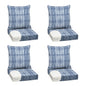 Arden Outdoor Foam Deep Seat Cushions Set, 24x24, Premium High-Density Foam, Never Flattens, Weather-Proof for Patio Chair Sofa Couch, Blue Shibori Stripe