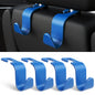 Amooca 4-Pack Car Headrest Hooks Vehicle Storage Organizer for Purses Handbags Groceries Backpack Coats –Holds 55lbs 360° Rotating Black