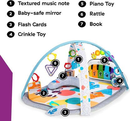 Baby Einstein 4-in-1 Kickin' Tunes Musik- und Sprachspielmatte und Klavier-Bauchlage-Aktivitätsmatte