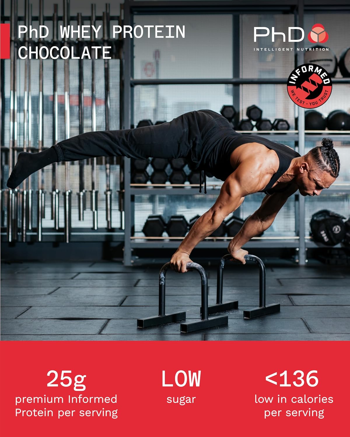 PhD Build Muscle Trio — Whey Choc + Creatine + Smart Bar Choc Peanut Butter