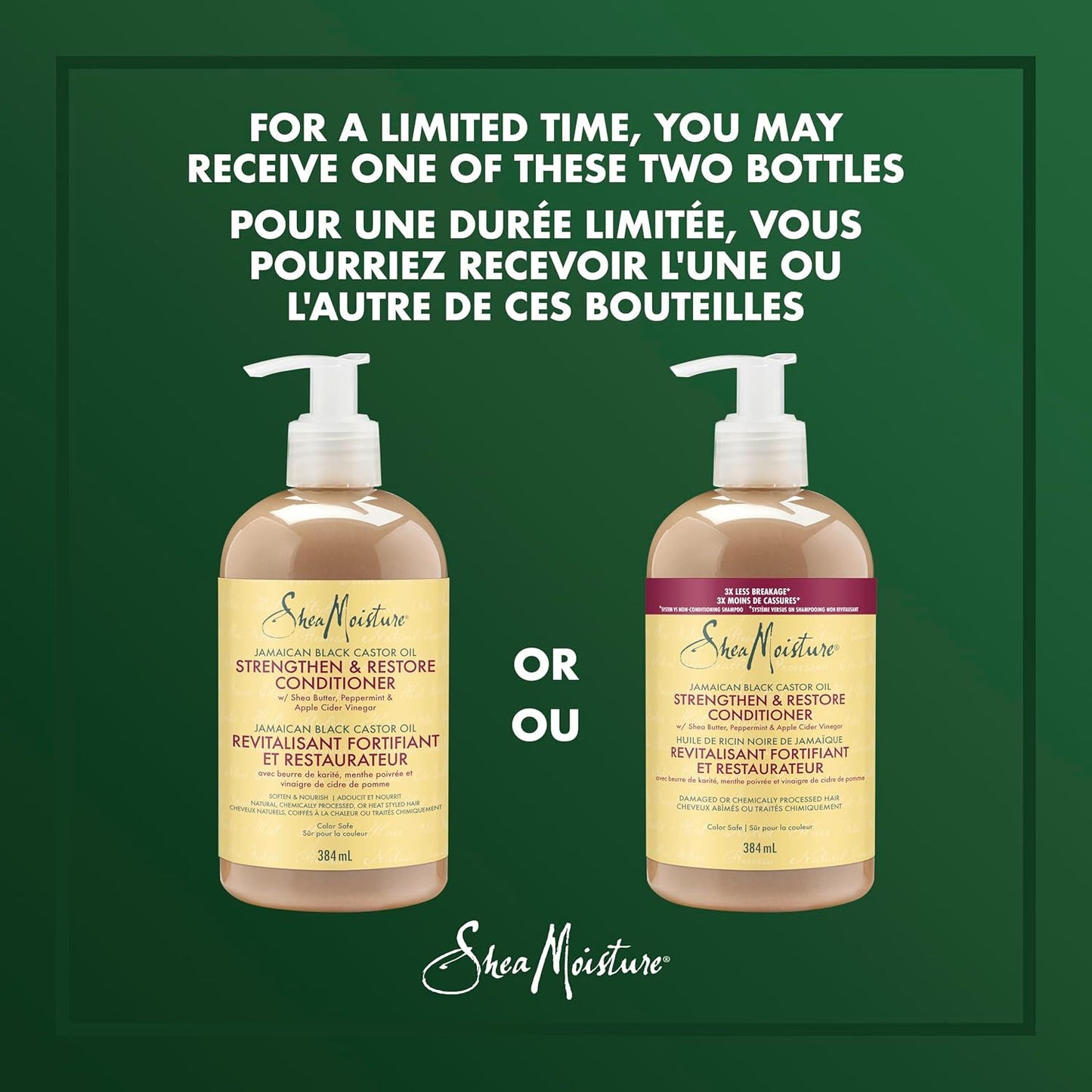 SheaMoisture Jamaican Black Castor Oil Stärke & Aufbau für strapaziertes oder chemisch behandeltes Haar Leave-In Conditioner tierversuchsfreie Haarpflege 340ml