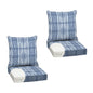 Arden Outdoor Foam Deep Seat Cushions Set, 24x24, Premium High-Density Foam, Never Flattens, Weather-Proof for Patio Chair Sofa Couch, Blue Shibori Stripe