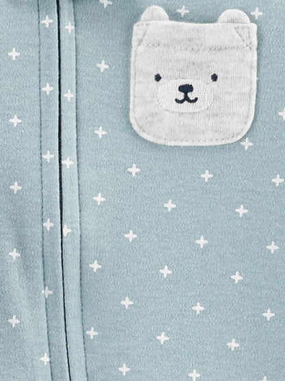 Simple Joys by Carter's Unisex Baby-Schlafoverall mit Füßen aus Baumwolle, 3er-Pack, Bär/Lama/Regenbogen, 3-6 Monate