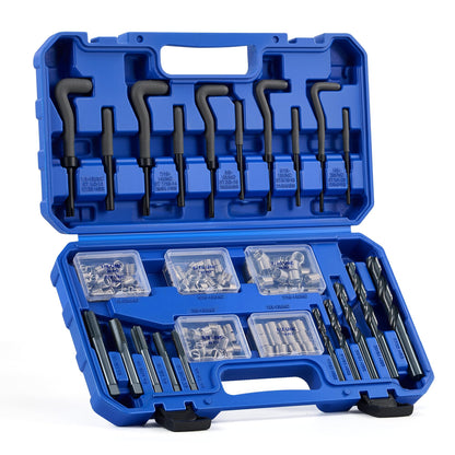 Orion Motor Tech 172pc Thread Repair Kit, Metric Thread Restorer Kit with HSS Drill Bits Taps Inserts Breakoff Installation Tools, Auto Rethreading Restorer Tool Kit in M5 M6 M8 M10 M12 Sizes