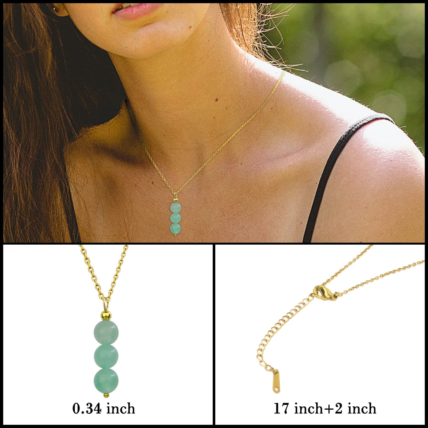 SmileBelle Schwarzer Turmalin Halsketten für Frauen, Schutz und Heilung Spirituelle Kristall Halsketten, Oktober Geburtsstein Halskette Schwarzer Turmalin Schmuck für Frauen Teenager Mädchen als Geburtstagsgeschenke