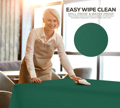 Utopia Kitchen Einweg-Tischdecke aus Kunststoff (12er Pack – 137x274 cm) Weiß Rechteckige Tischdecke Wasserdicht Schmutzabweisend Party-Tischdecke