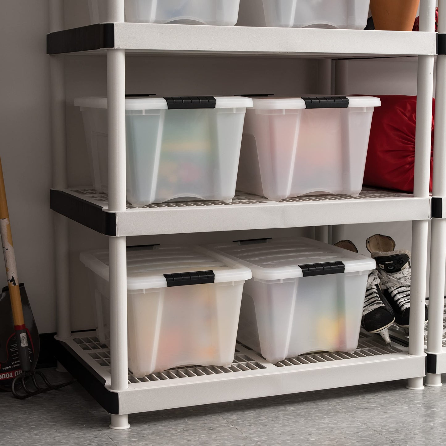IRIS USA 6-Pack Clip Box with Latching Lids, 18 Quart Craft Storage Bins, Art & Writing Supply Containers for Home, Office & Classroom Organization