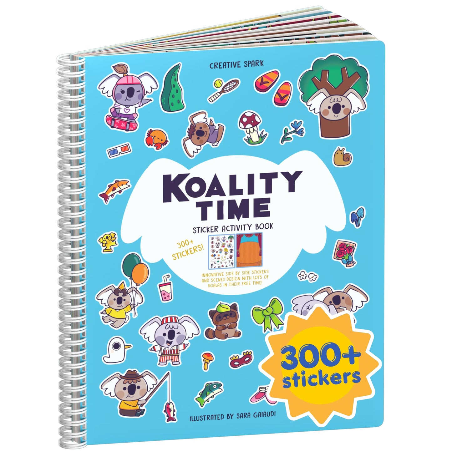 CUPKIN Animals Habitat 500+ Kids Sticker Book Toddler Airplane Travel Activity Coloring and Sticker Book, Road Trip Essentials, 12 Coloring Pages + 12 Scenes for Ages 2–8 Years