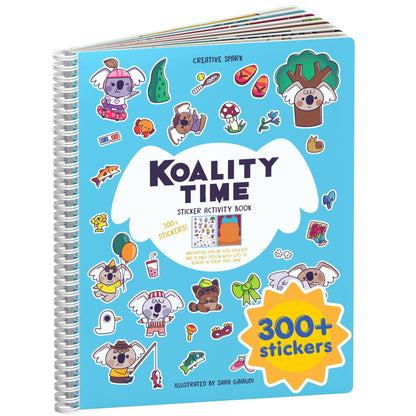 CUPKIN Animals Habitat 500+ Kids Sticker Book Toddler Airplane Travel Activity Coloring and Sticker Book, Road Trip Essentials, 12 Coloring Pages + 12 Scenes for Ages 2–8 Years