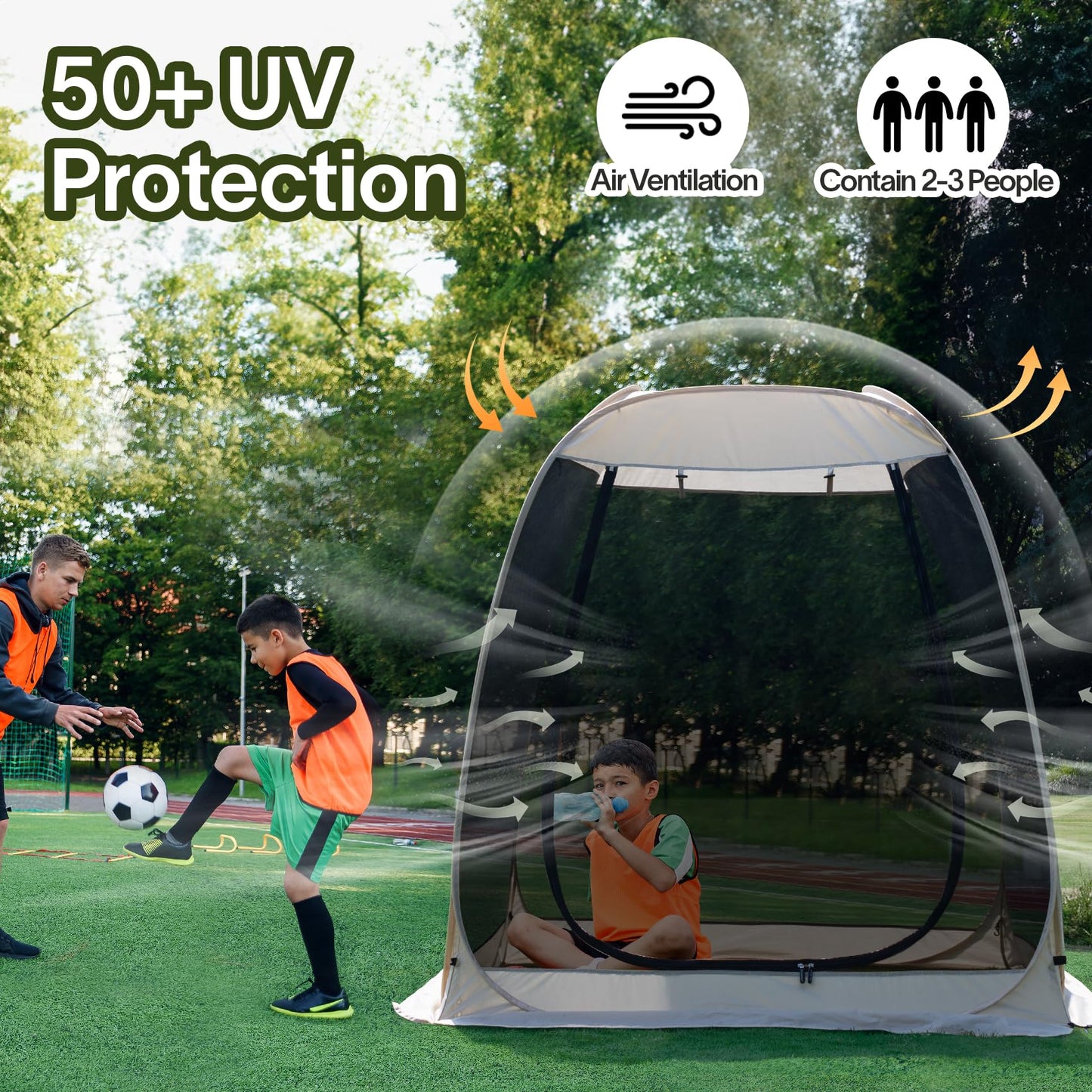 Alvantor Pop Up Screen House Tent, Instant Outdoor Gazebo with Mosquito Netting & UPF 50+ Sun Protection, Portable Canopy Shelter for Patio, Backyard, Camping (2-10 Person)