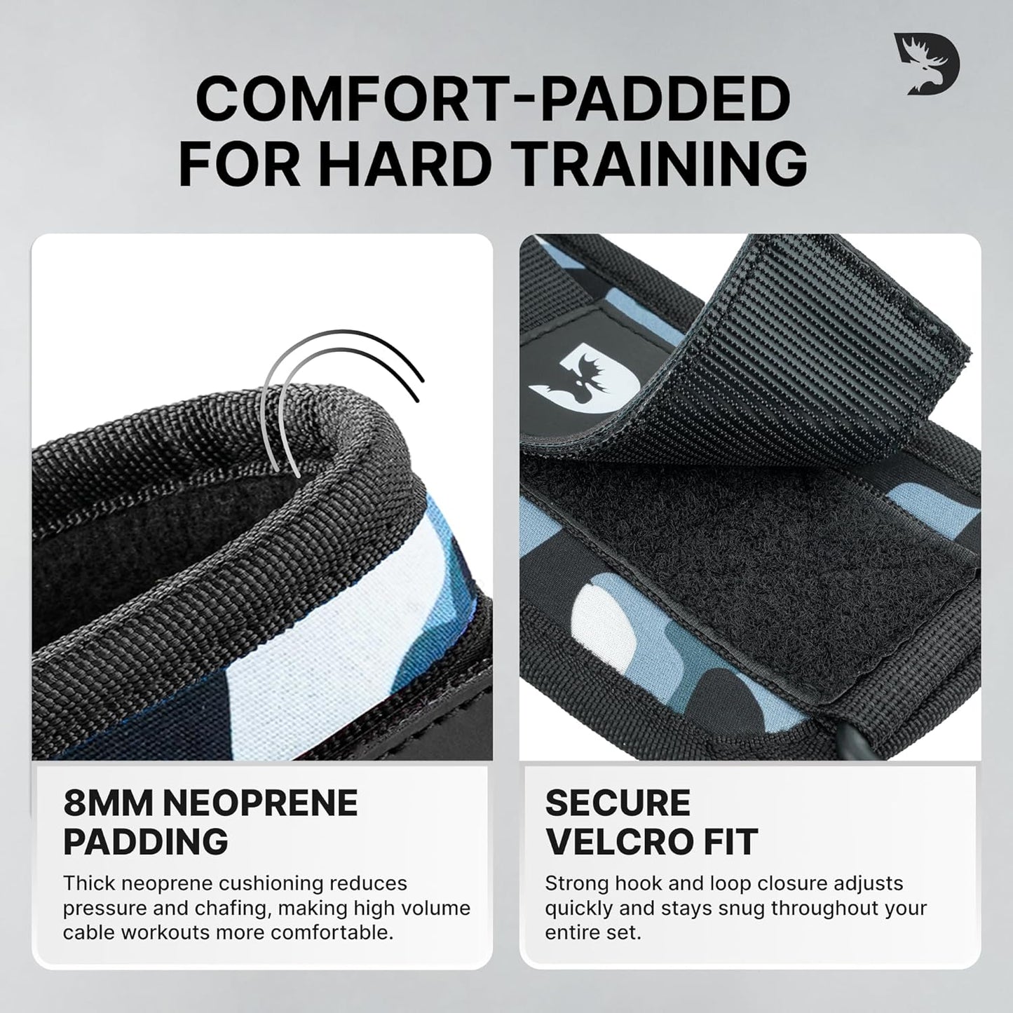 DMoose Ankle Strap for Cable Machine - One Size Fit with Premium Padding, Workout Kickback Ankle Cuffs, Ankle Bands for Working Out, Booty Workouts, Leg Extension, Hip Abductors & Lower Body Exercises