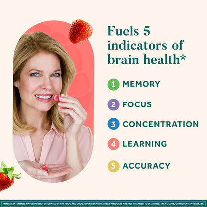 NEURIVA Plus Brain Supplements for Memory and Focus, Clinically Tested Nootropics Neurofactor and Phosphatidylserine with Vitamin B12, Vitamin B6, 50 Count Strawberry Gummies (Pack of 12)