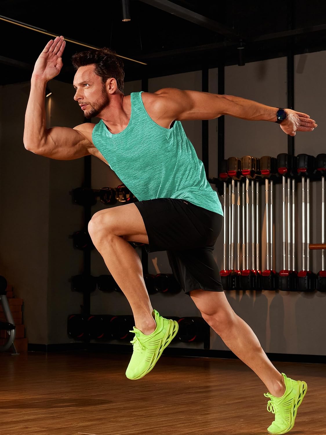TACVASEN Herren Tanktops Schnelltrocknend Ärmelloses Workout Muskelshirt Sport Bodybuilding Fitness Performance T-Shirts